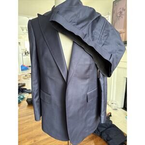 FRERE Navy Wool And Silk Mens Classic Suit Blazer And Pants No Bottom Sz 40